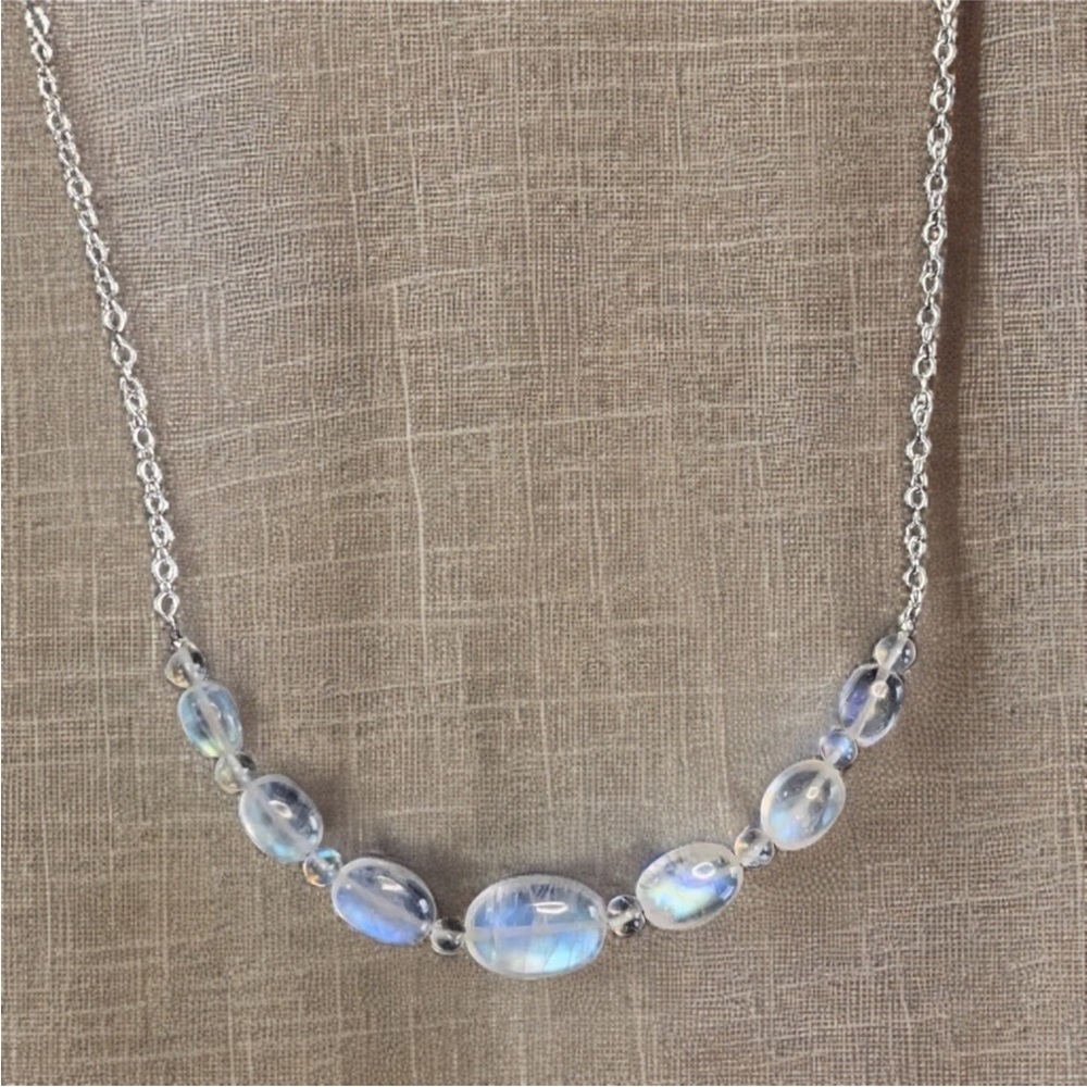Hand Made Rainbow Moonstone Necklace - Picture 7 of 9